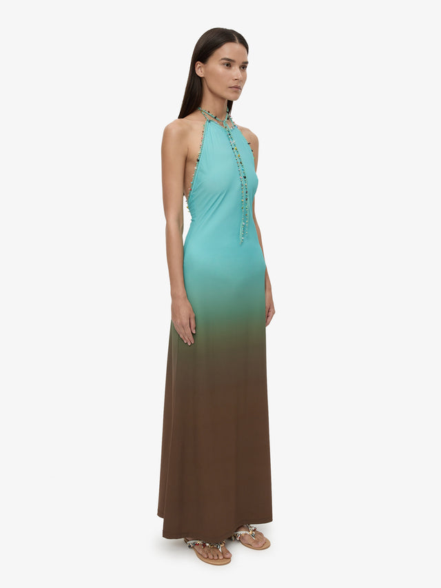 Beach Quartz Halter Ombre Dress
