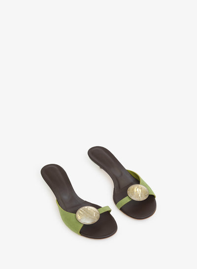 Aura Quartz Suede Kitten Mule