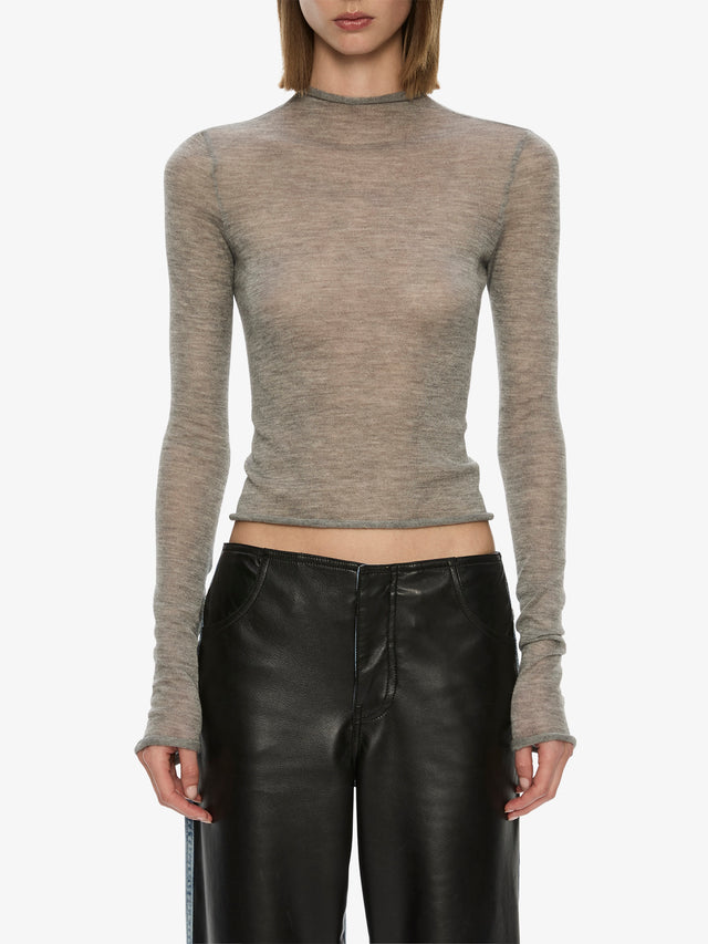 Lenny Cashmere Long Sleeve Knit Top