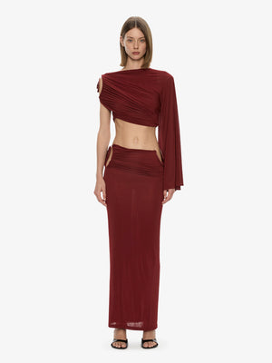 Aurelia Sculpted Spiral Column Skirt