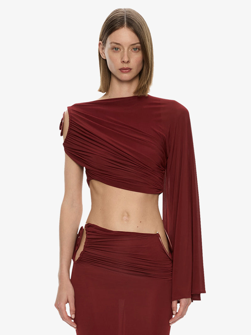 Aurelia Sculpted Spiral Drape Top - Image 1
