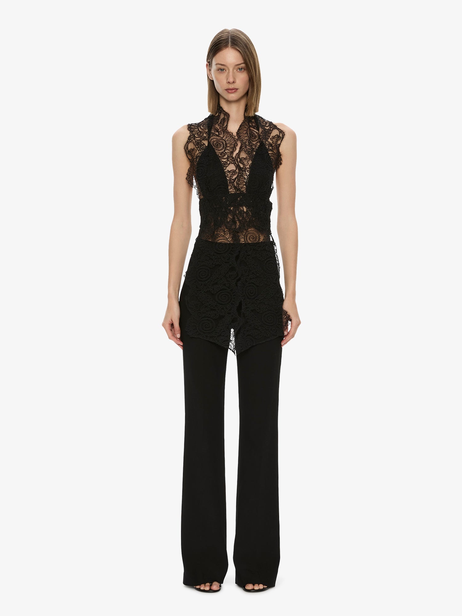 Spiral Lace Scarf Top