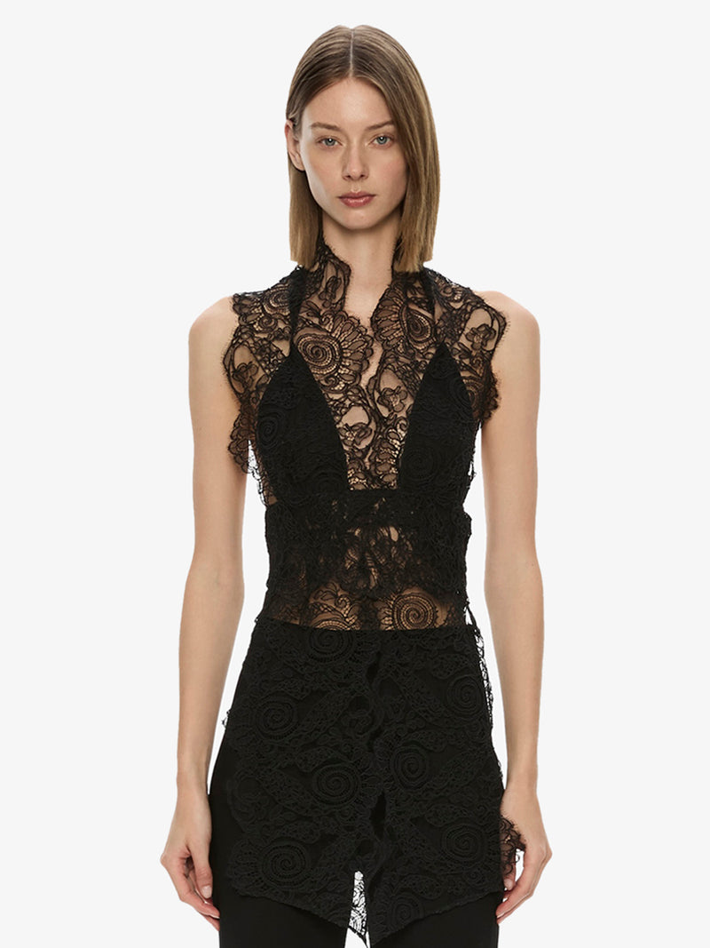 Spiral Lace Scarf Top - Image 1