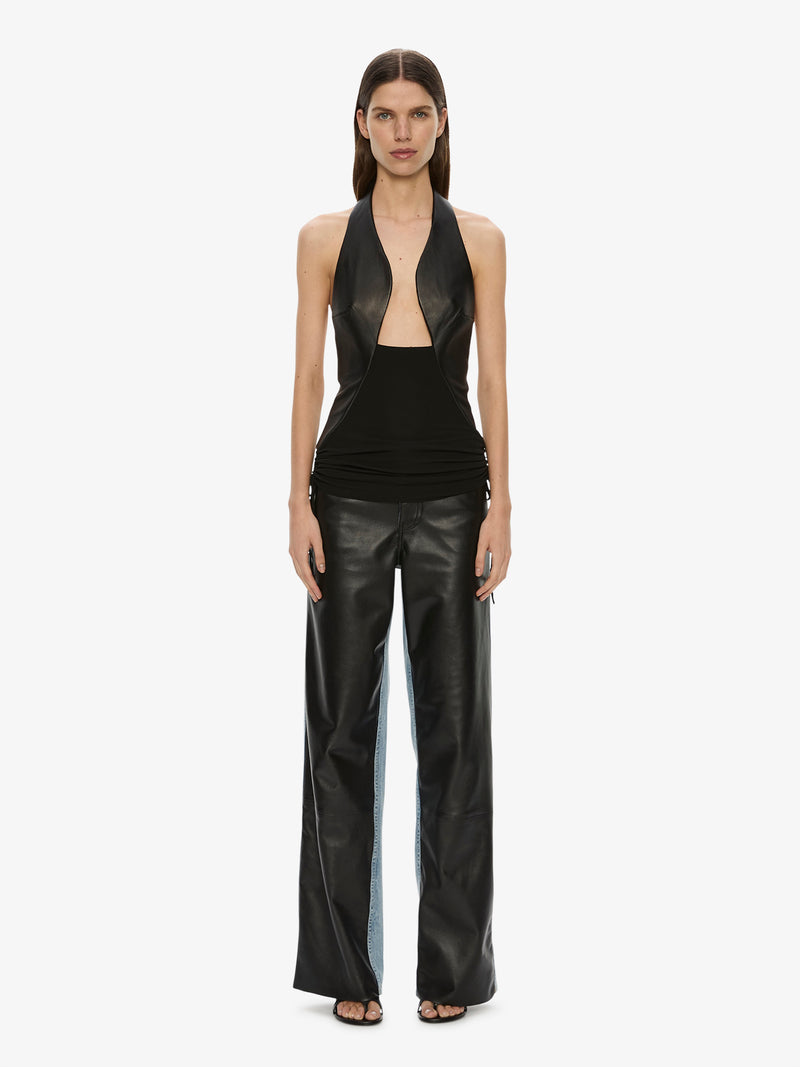 Tailored Slope Leather Halter Top - Image 2