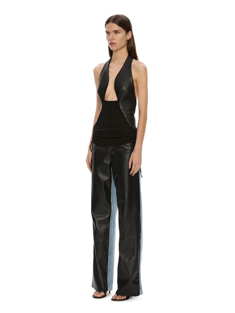Tailored Slope Leather Halter Top - Image 3