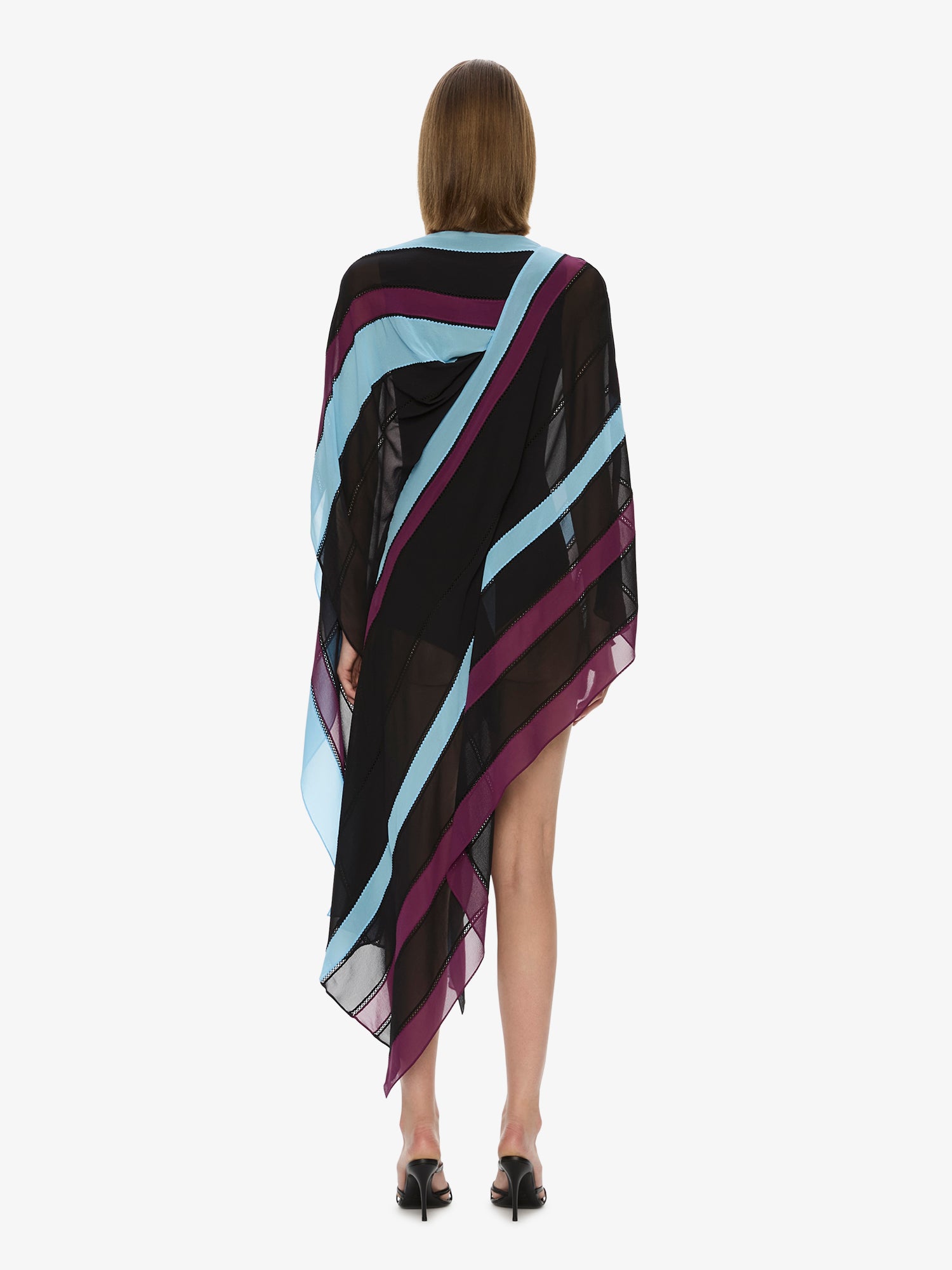 Vin Panelled Picot Silk Drape Dress