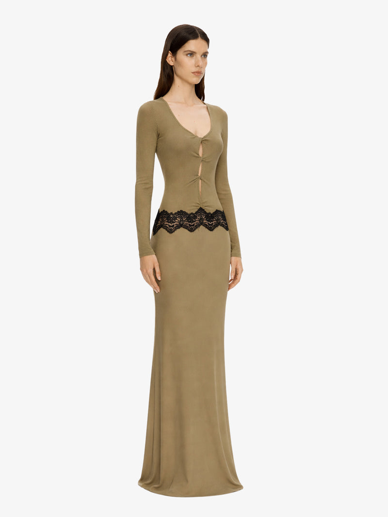 Open Twist Verner Scooped Long Sleeve Dress - Image 2