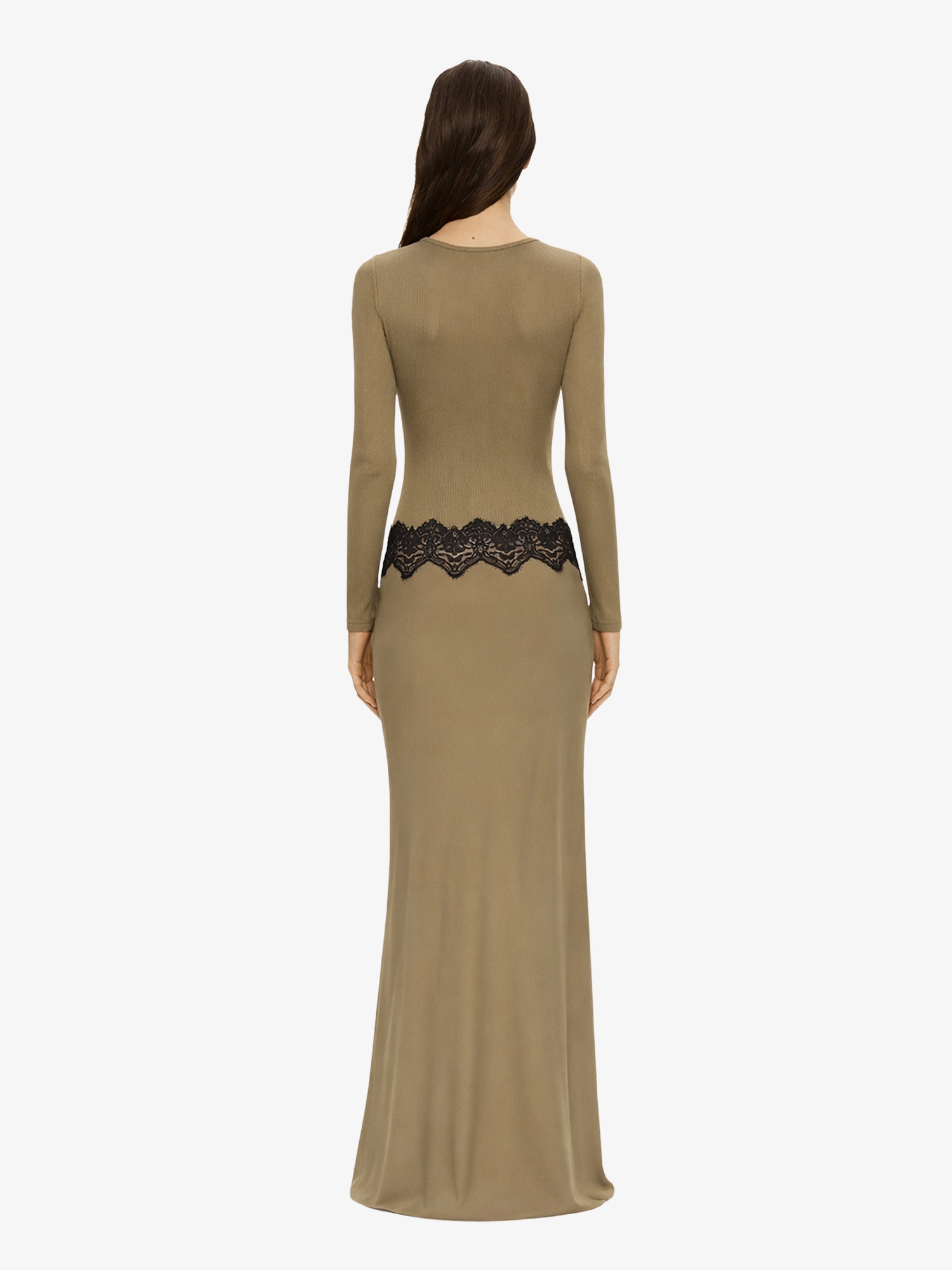 Open Twist Verner Scooped Long Sleeve Dress