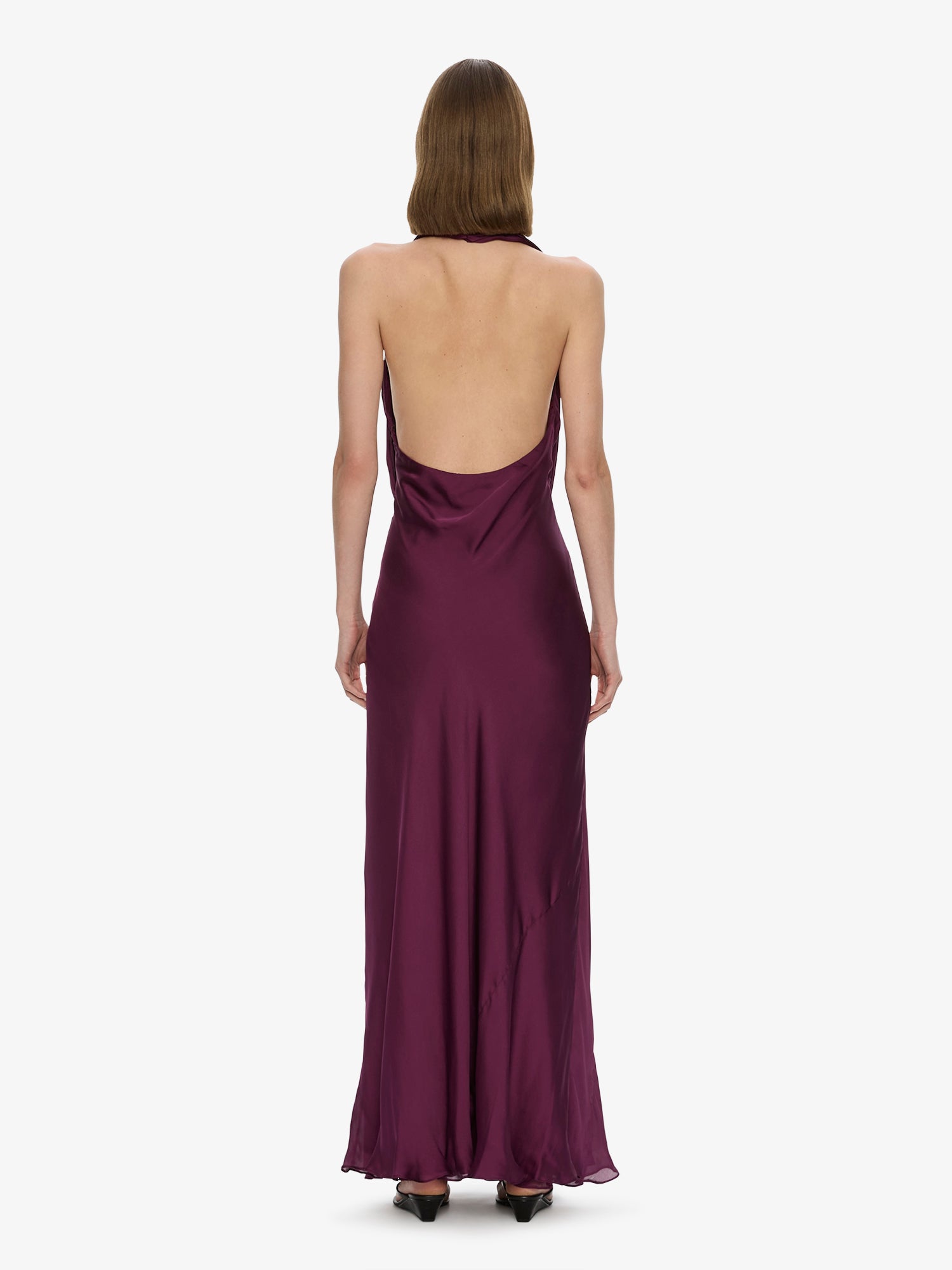Cesura Cowl Lace Halter Gown