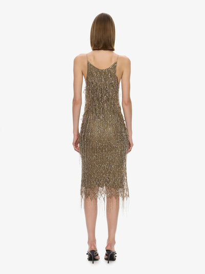Gilded Chevron Lace Tank Dress