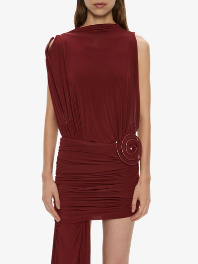 Aurelia Sculpted Spiral Cascade Mini Dress