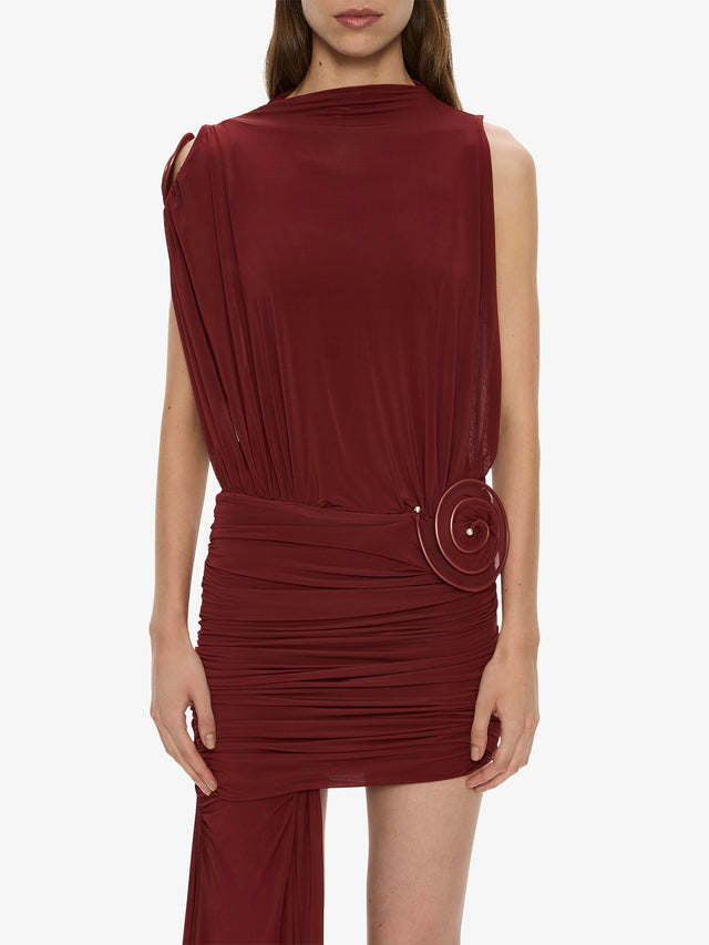 Aurelia Sculpted Spiral Cascade Mini Dress