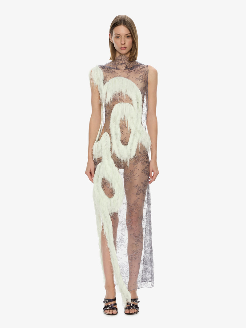 Fringed Lace Dress - Image 1