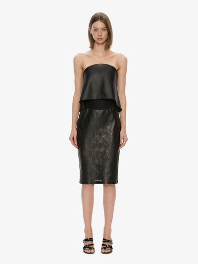 Perforated Sheath Leather Dress