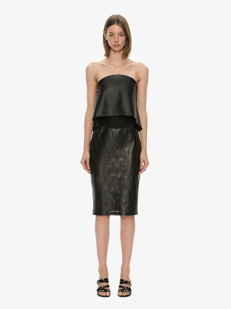 Perforated Sheath Leather Dress - Image 1
