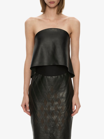 Perforated Sheath Leather Dress