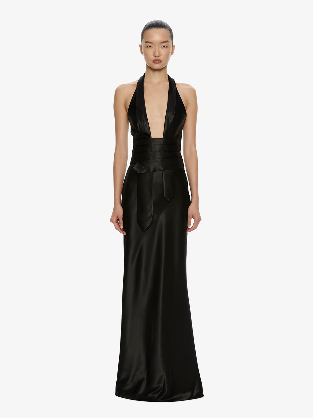 Reyer Satin Tie Gown