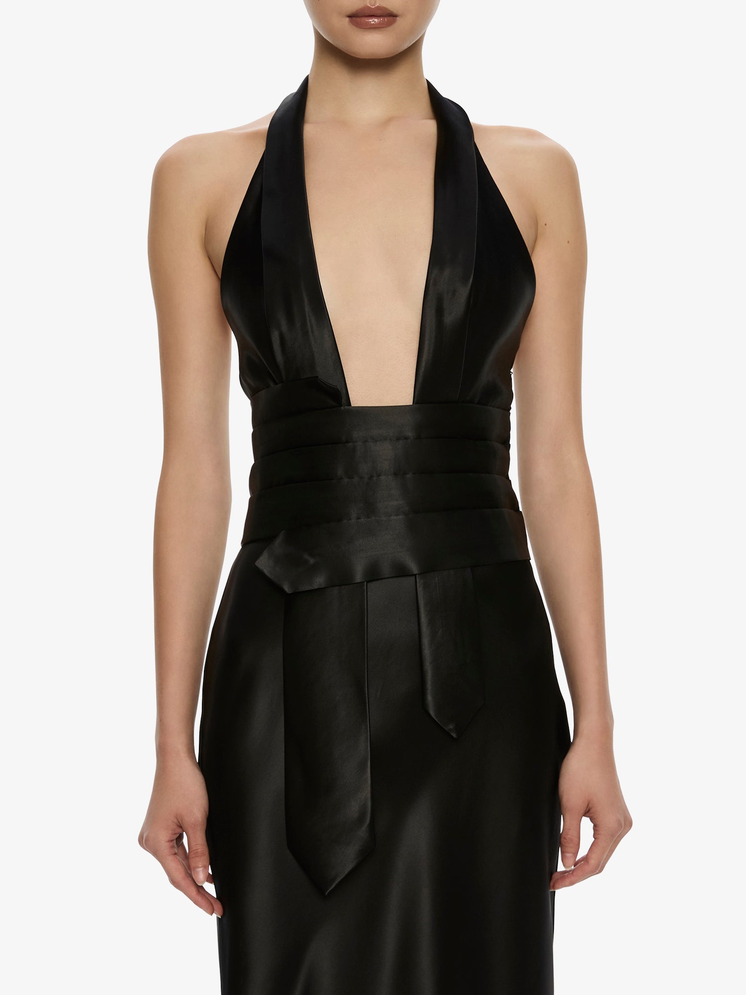 Reyer Satin Tie Gown