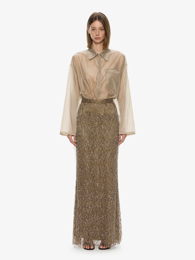 Gilded Chevron Lace Skirt