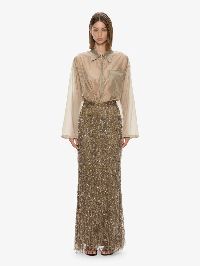 Gilded Chevron Lace Skirt