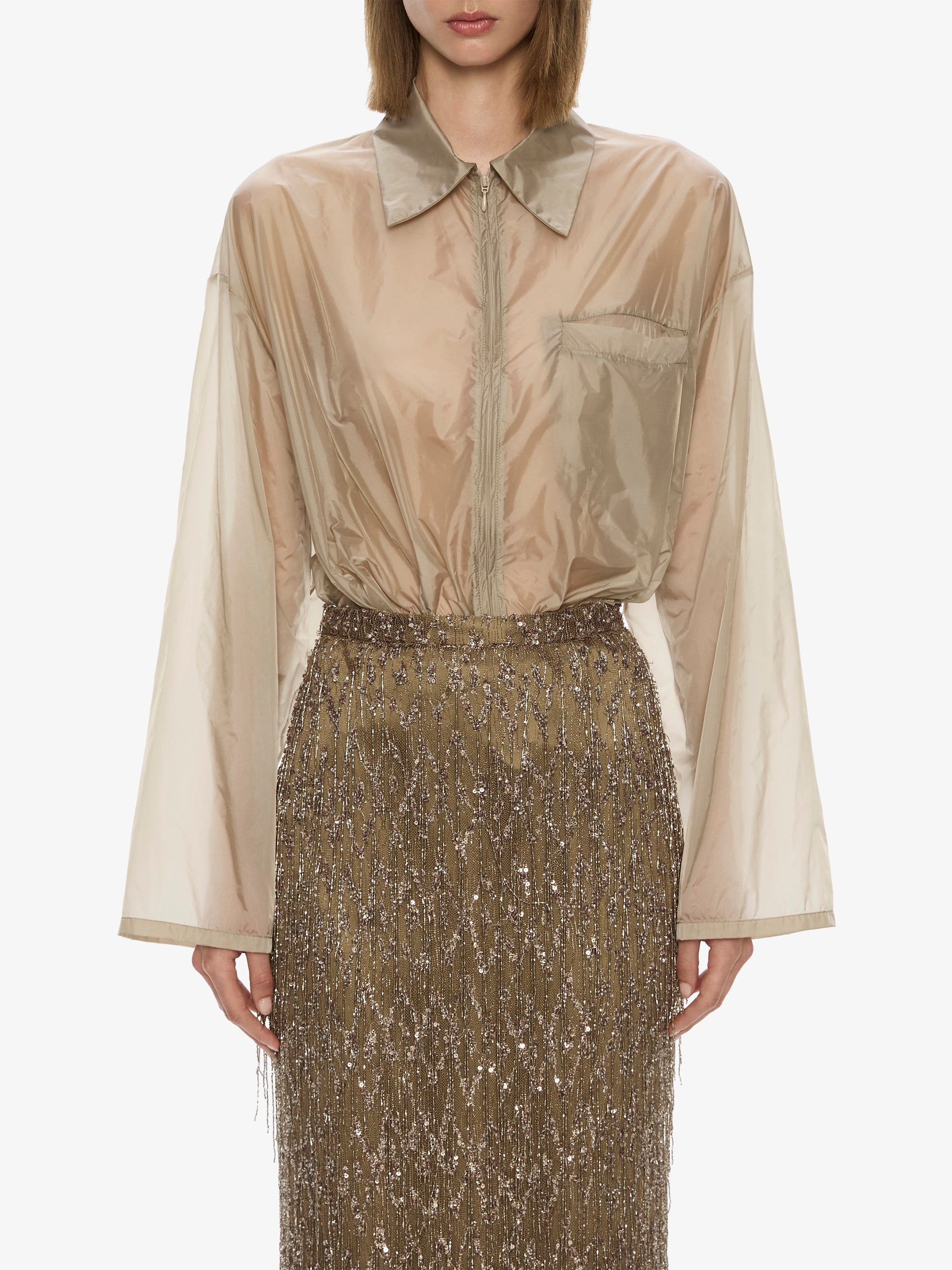 Gilded Chevron Lace Skirt