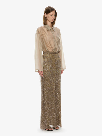 Gilded Chevron Lace Skirt