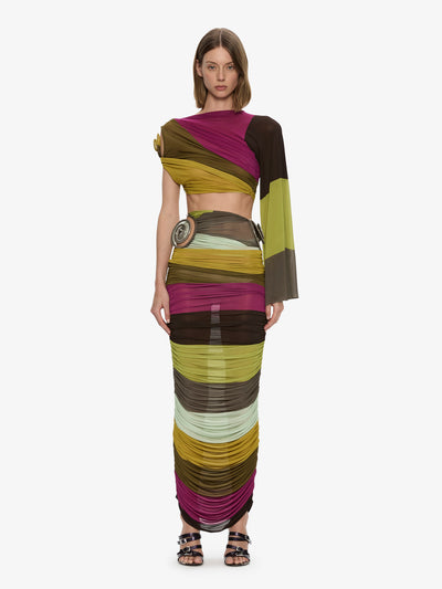 Aurelia Sculpted Spiral Gathered Skirt