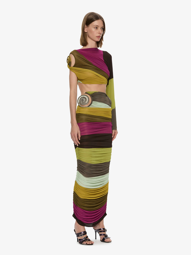 Aurelia Sculpted Spiral Gathered Skirt