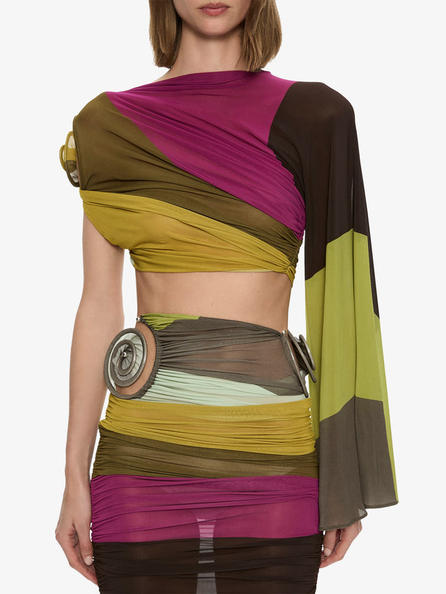 Aurelia Sculpted Spiral Drape Top