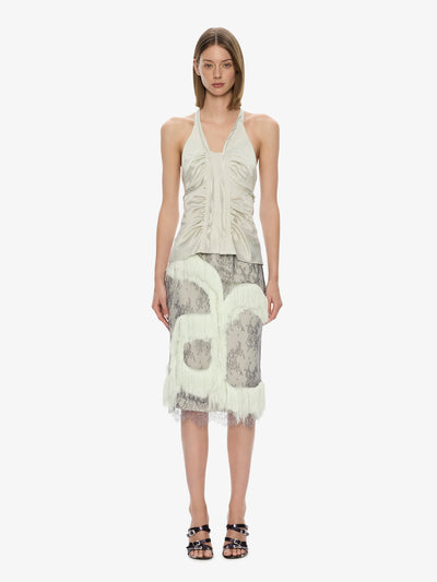 Fringed Lace Skirt Dark Smoke Vapour