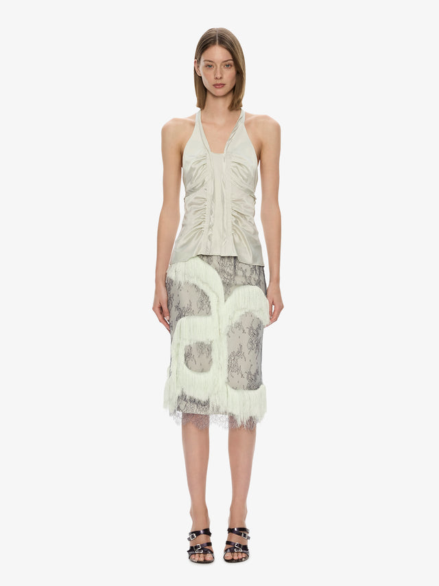 Fringed Lace Skirt Dark Smoke Vapour