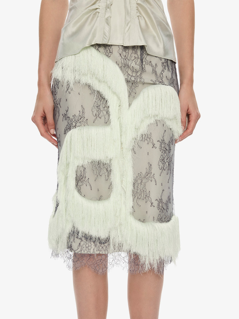 Fringed Lace Skirt Dark Smoke Vapour - Image 3