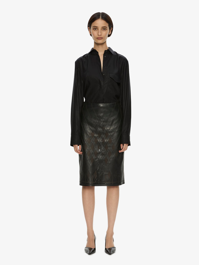 Perforated Leather Skirt