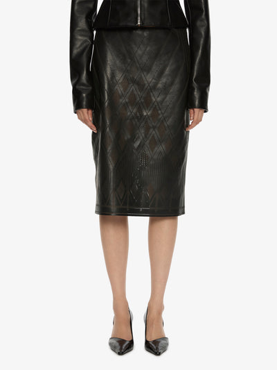 Perforated Leather Skirt