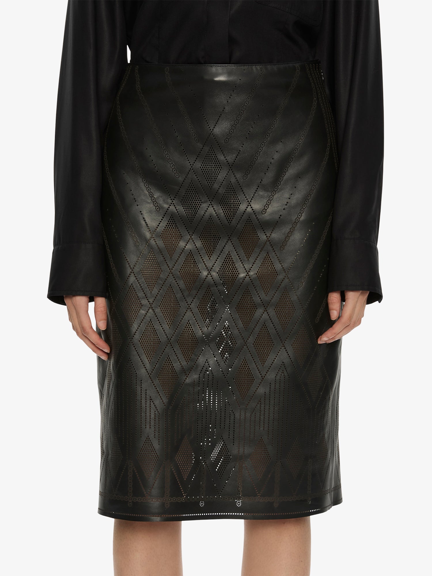 Perforated Leather Skirt