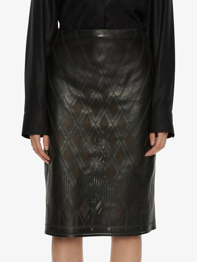 Perforated Leather Skirt