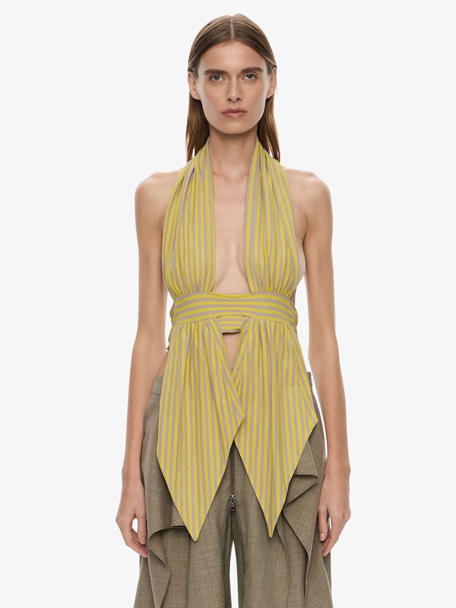 Scarf Draped Halter Top
