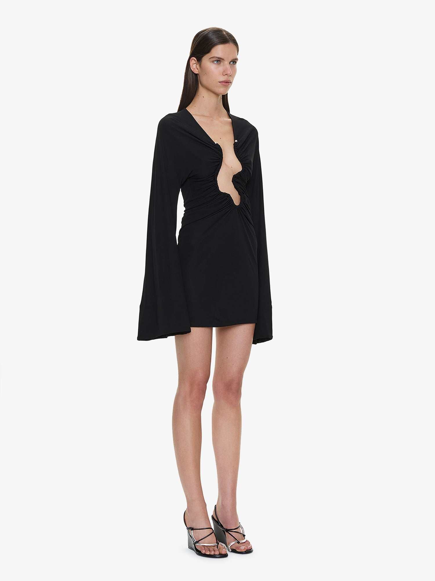 Salacia Ruched Long Sleeve Mini Dress