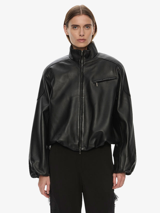 Dannie Leather Bomber