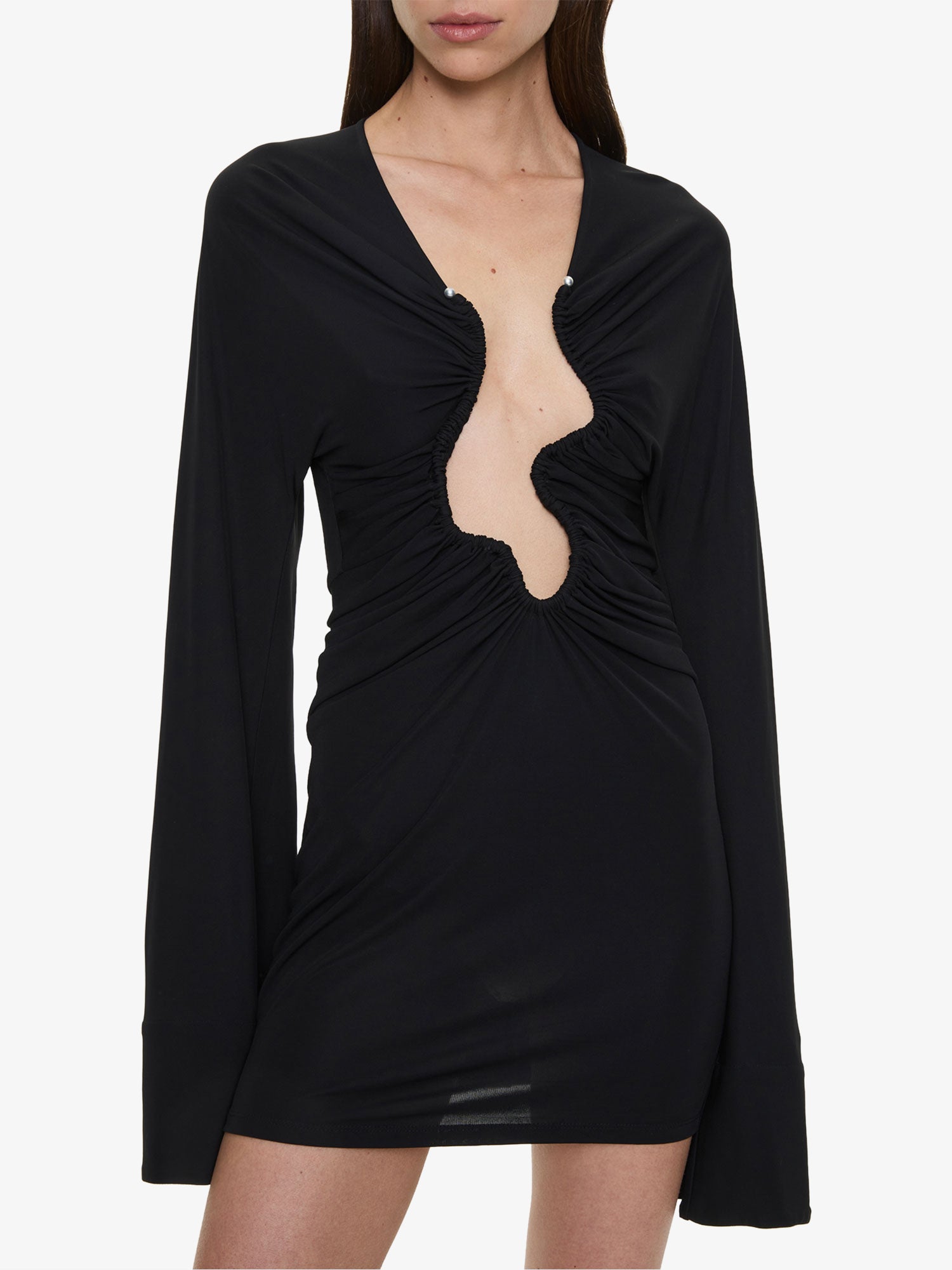 Salacia Ruched Long Sleeve Mini Dress