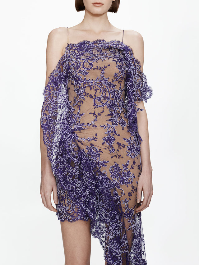 Iris Floating Lace Suspend Mini Dress