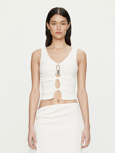 Crystal Pendant Open Twist Tank