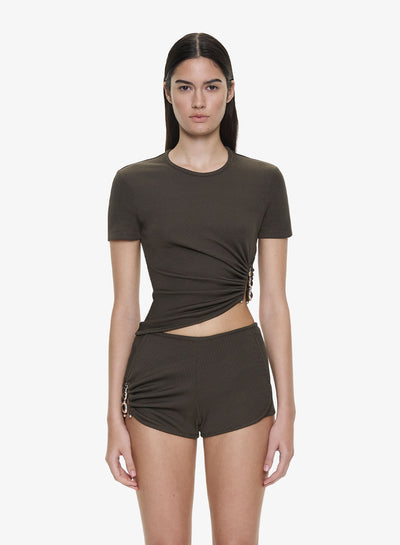 Droplet Crystal Ruched Tee