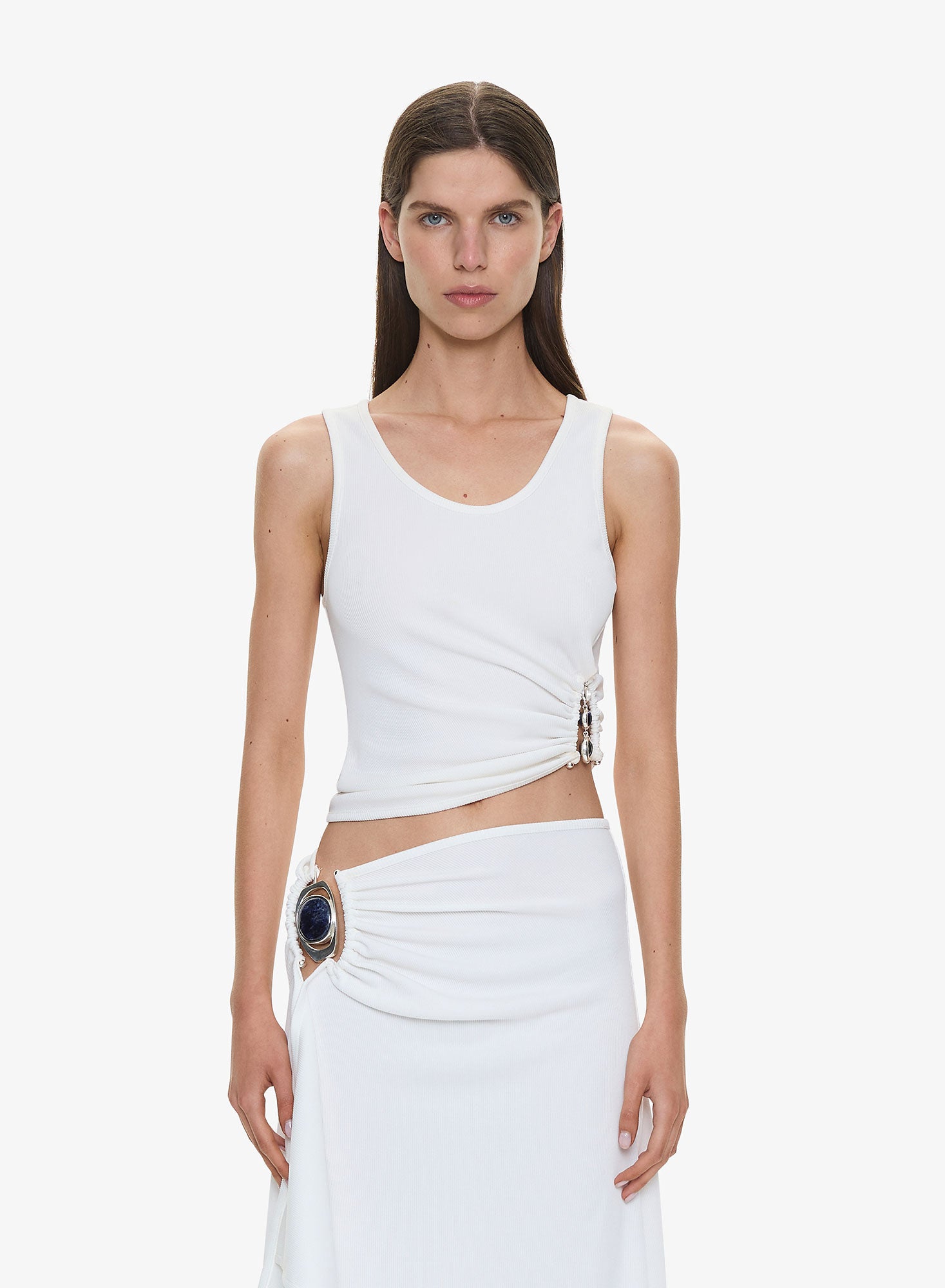 Droplet Crystal Ruched Tank