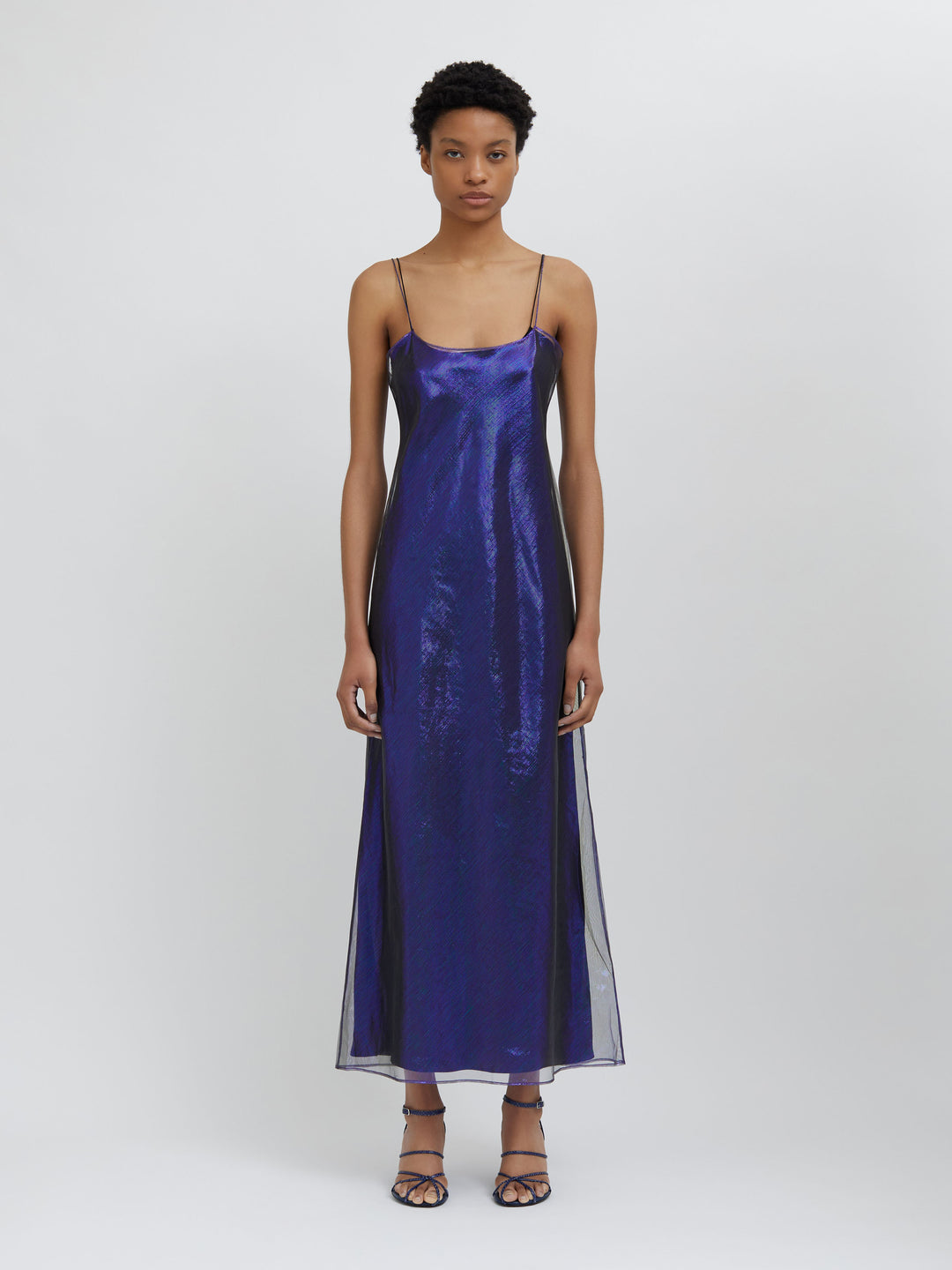 Iridescent Slip Dress in Iridescent Blue Christopher Esber