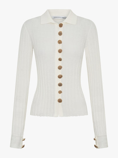 Sundial Shell Ribbed Knit Cardigan