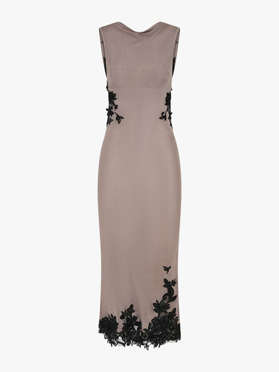 Hibiscus Embroidered Rib Dress
