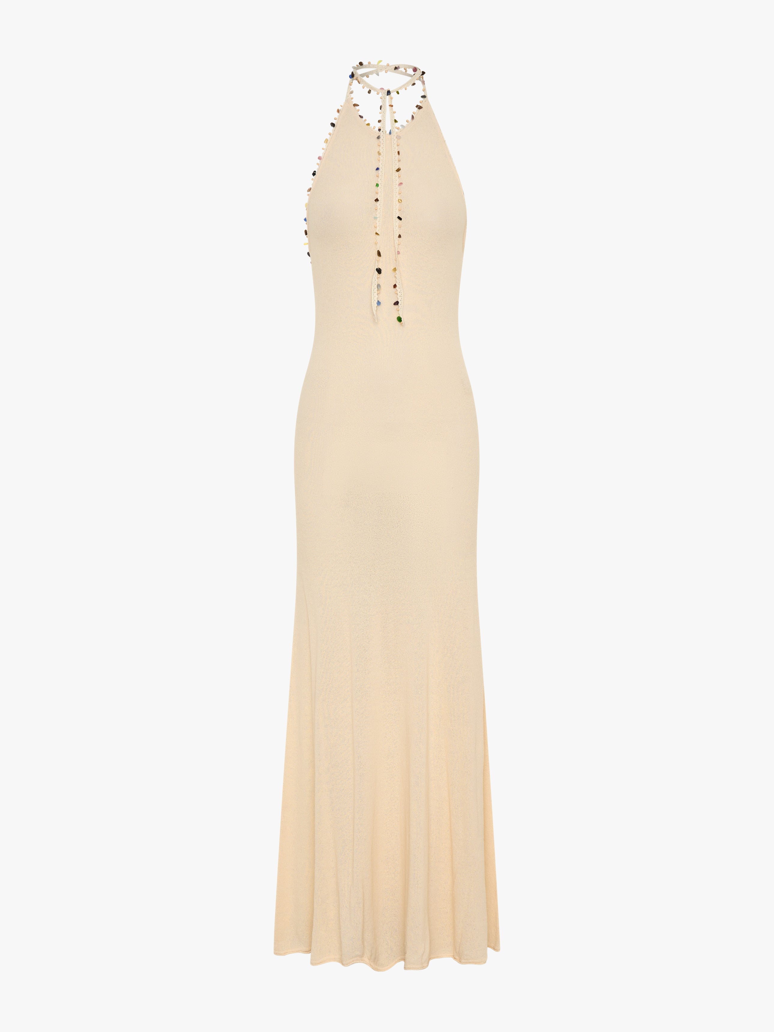 christopher esber bezel quartz halter dress Christopher Esber Beach Quartz Halter Lycra Dress in Blue Size 8