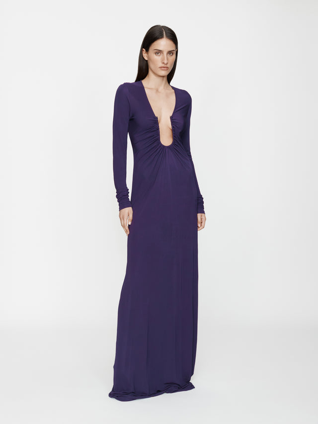 christopher esber dress purple Christopher Esber Cross-cut Silk Maxi Dress