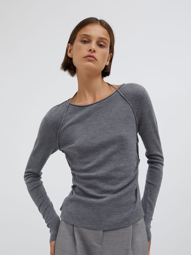 Open Twist Knitted Long Sleeve Top